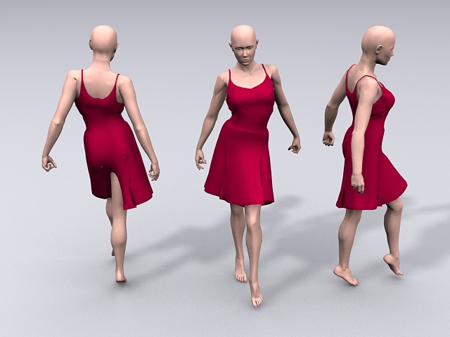 Female mannequin with dress 3d rendering