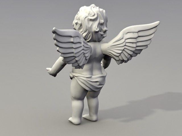 Cherub angel garden statue 3d rendering