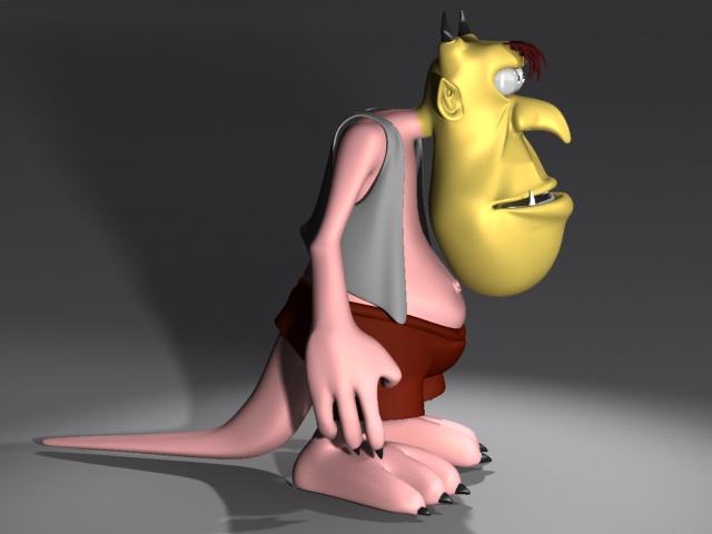 Cartoon humanoid monster 3d rendering