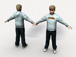 Teenage boy rigged 3d preview