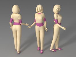 Middle aged woman 3d model preview