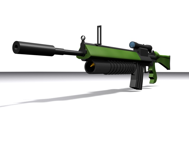 M16 assault rifle 3d rendering