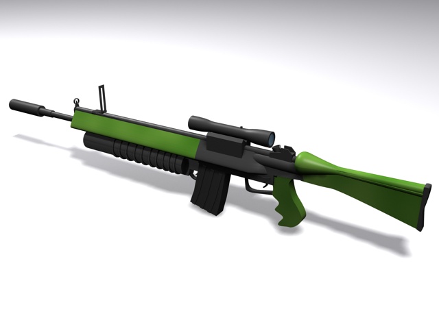 M16 assault rifle 3d rendering