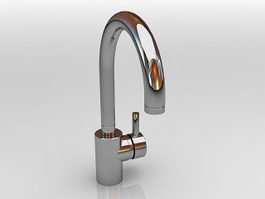 Single handle gooseneck Kitchen Faucet 3d model preview