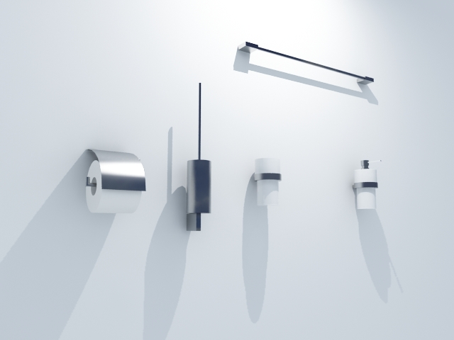 Bathroom toothbrush holders and accessories 3d rendering