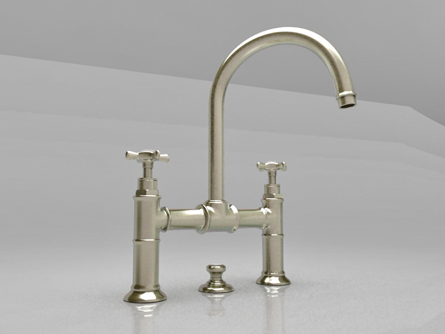 2-Handle basin mixer 3d rendering