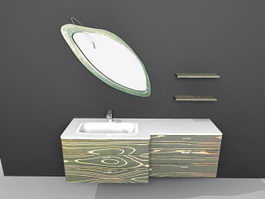 Art deco bathroom vanity 3d model preview