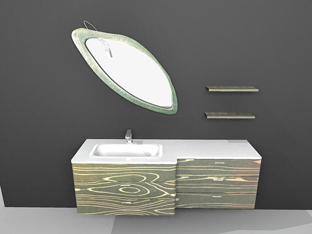 Art deco bathroom vanity 3d rendering