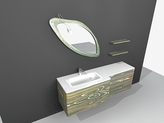 Art deco bathroom vanity 3d rendering