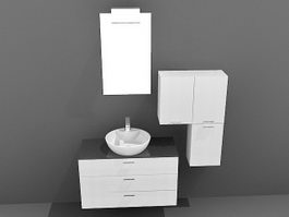 Floating bathroom vanity cabinets 3d model preview