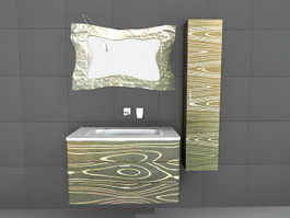 Art deco bathroom vanity mirror 3d model preview