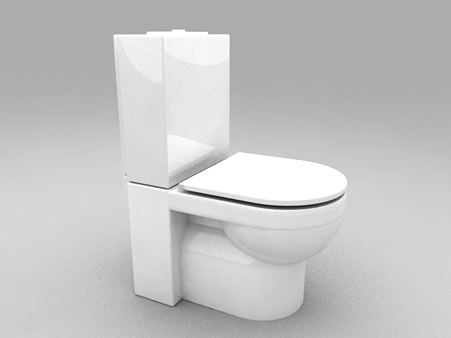 Dual flush toilet 3d rendering