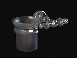 Metal wall mount toothbrush holder 3d model preview