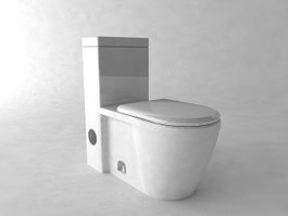One piece toilet 3d model preview