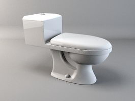 Elongated toilet 3d model preview
