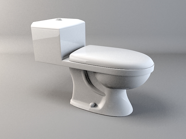 Elongated toilet 3d rendering