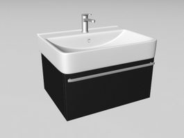 Bathroom sink with cabinet 3d model preview