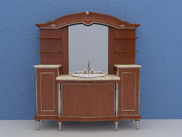 Bathroom vanity with hutch 3d model preview