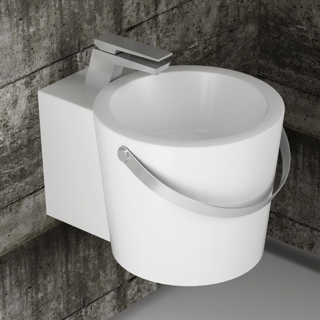 Wall mounted bathroom sink 3d rendering