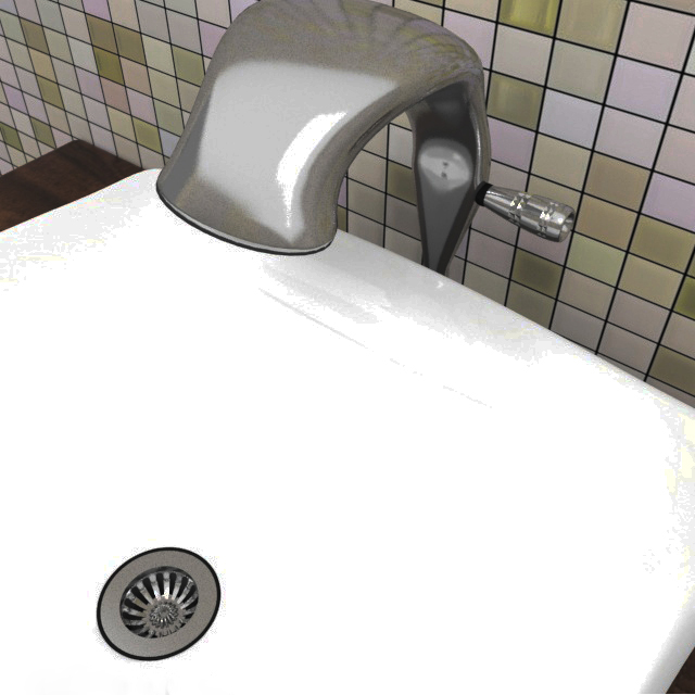 Wall mount vessel sink vanity 3d rendering