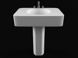 Pedestal wash basin 3d preview