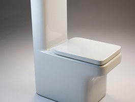 One piece elongated toilet 3d preview