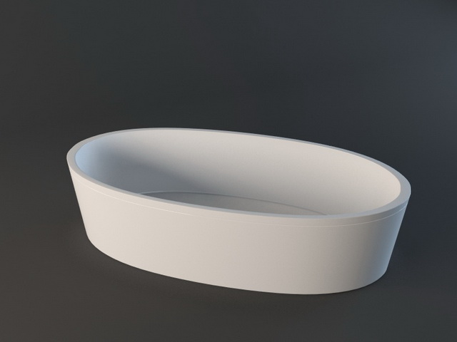 Freestanding pedestal tub 3d rendering