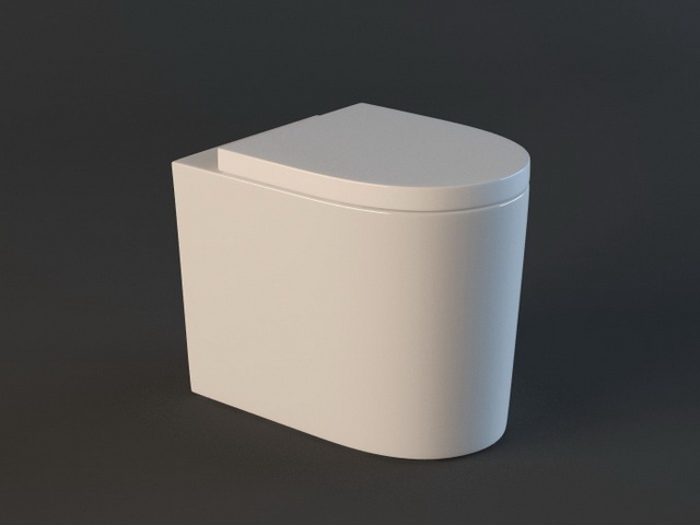 Compact wall hung toilet 3d rendering