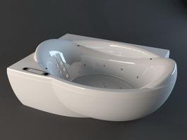 Corner whirlpool bathtub 3d model preview