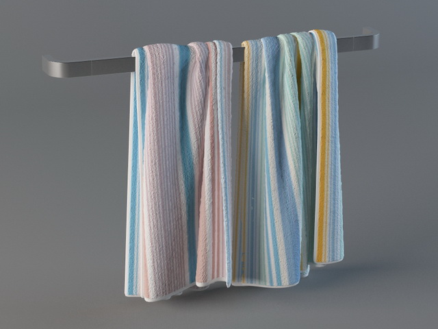 Towel bar for bathroom 3d rendering