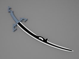 Curved blade sword 3d model preview