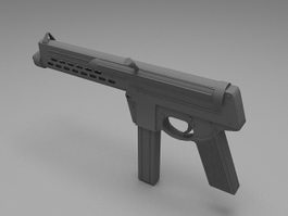 Submachine gun 3d model preview