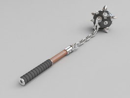 Medieval flail meteor hammer 3d model preview