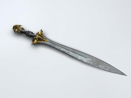 Medieval dagger sword 3d model preview