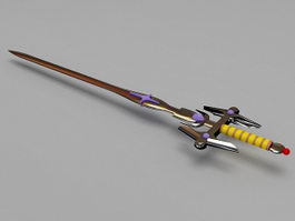 Fantasy sword 3d model preview