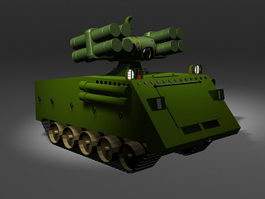 Mobile SAM missile launcher 3d model preview