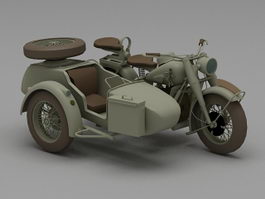 Three wheel motorcycle 3d model preview
