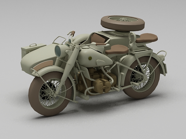 Three wheel motorcycle 3d rendering