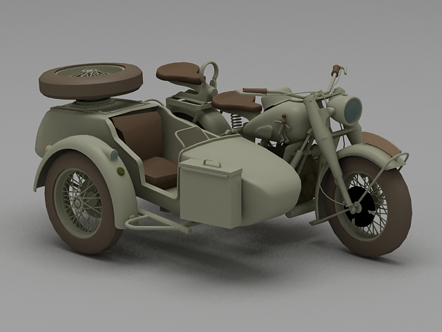 Three wheel motorcycle 3d rendering