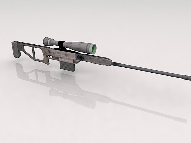 Futuristic sniper rifle 3d rendering