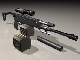 Semi-Automatic sniper rifle 3d preview