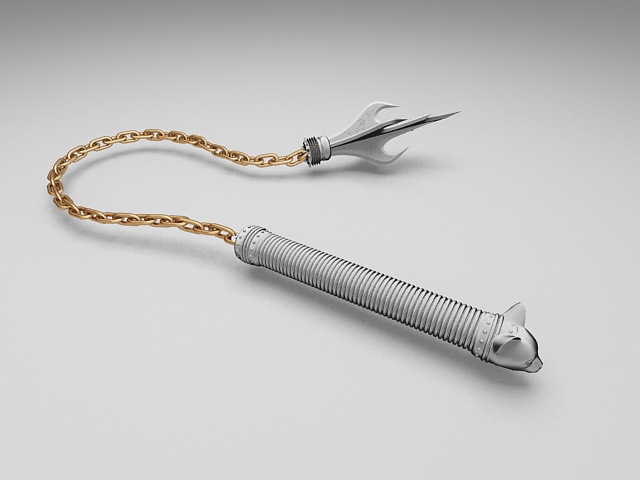 Chain whip dart weapon 3d rendering