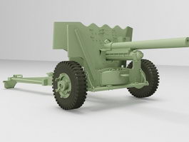Towed anti-tank gun 3d model preview
