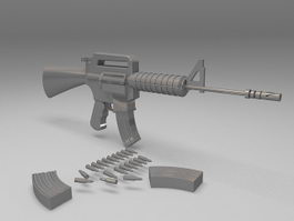 M4A1 carbine assault rifle 3d preview