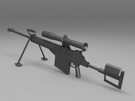 Large caliber sniper rifle 3d model preview