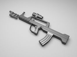 Military assault rifle 3d model preview