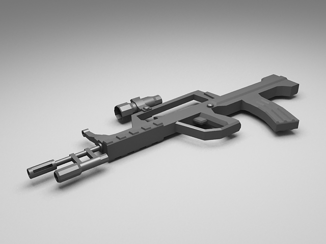 Military assault rifle 3d rendering