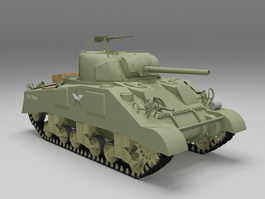 M4A3 Sherman tank 3d model preview