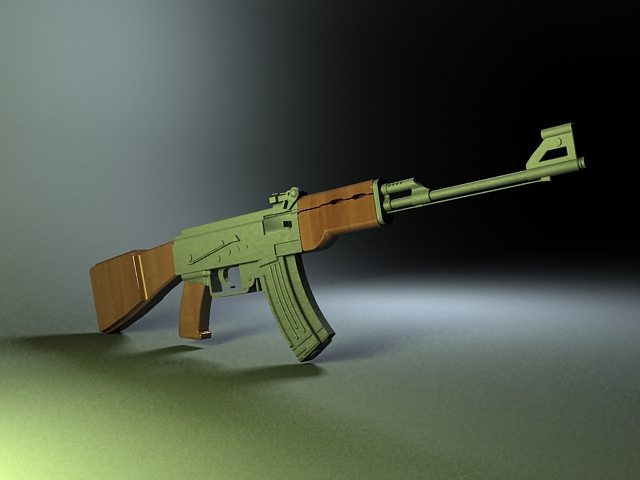 AK-47 assault rifle 3d rendering