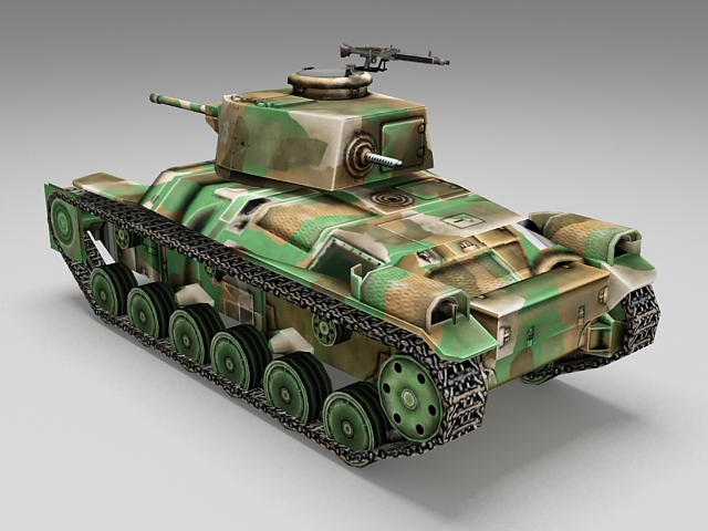 Japanese Type 97 Shinhoto Chi Ha tank 3d rendering